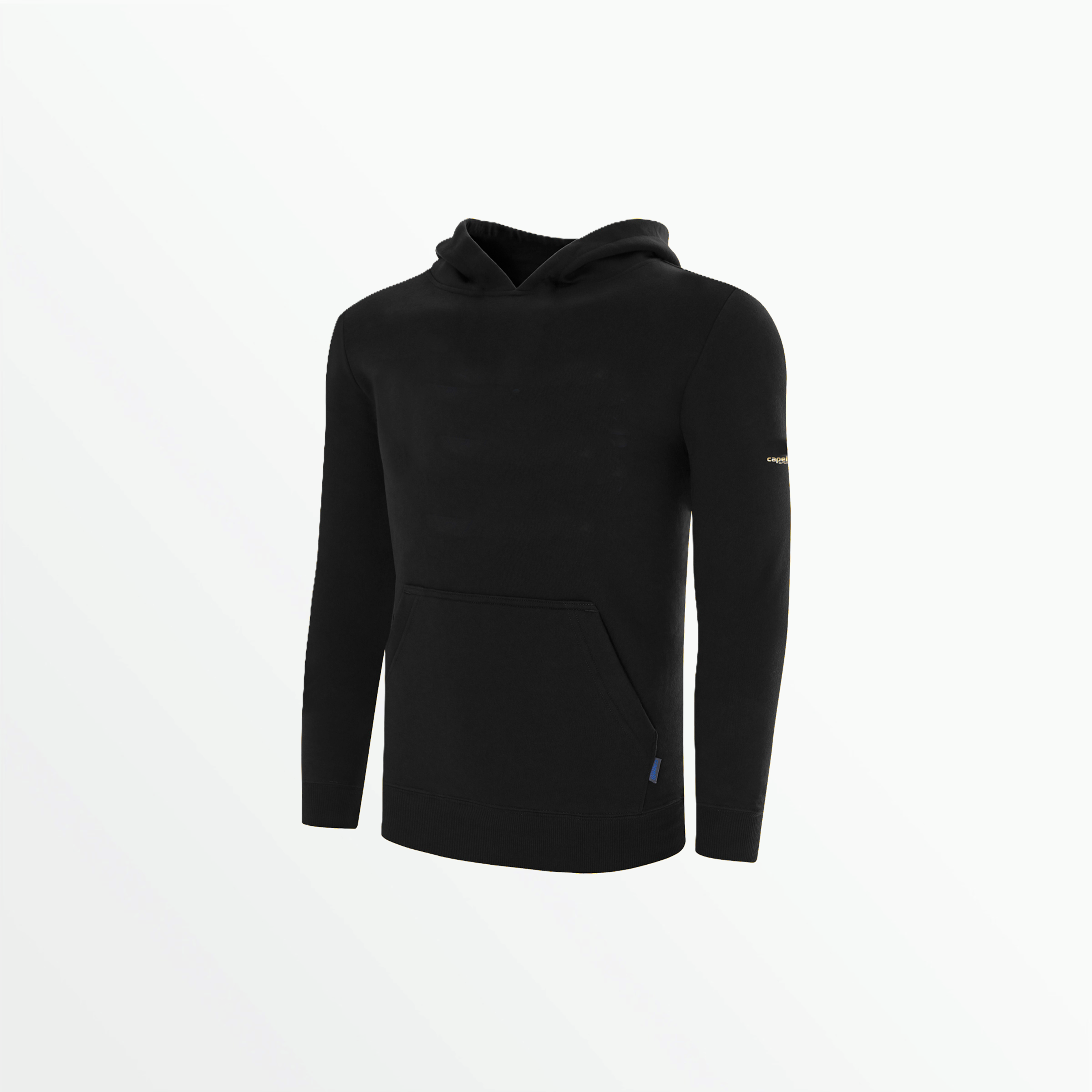 BASICS fleece pullover hoodie w/ sleeve logo