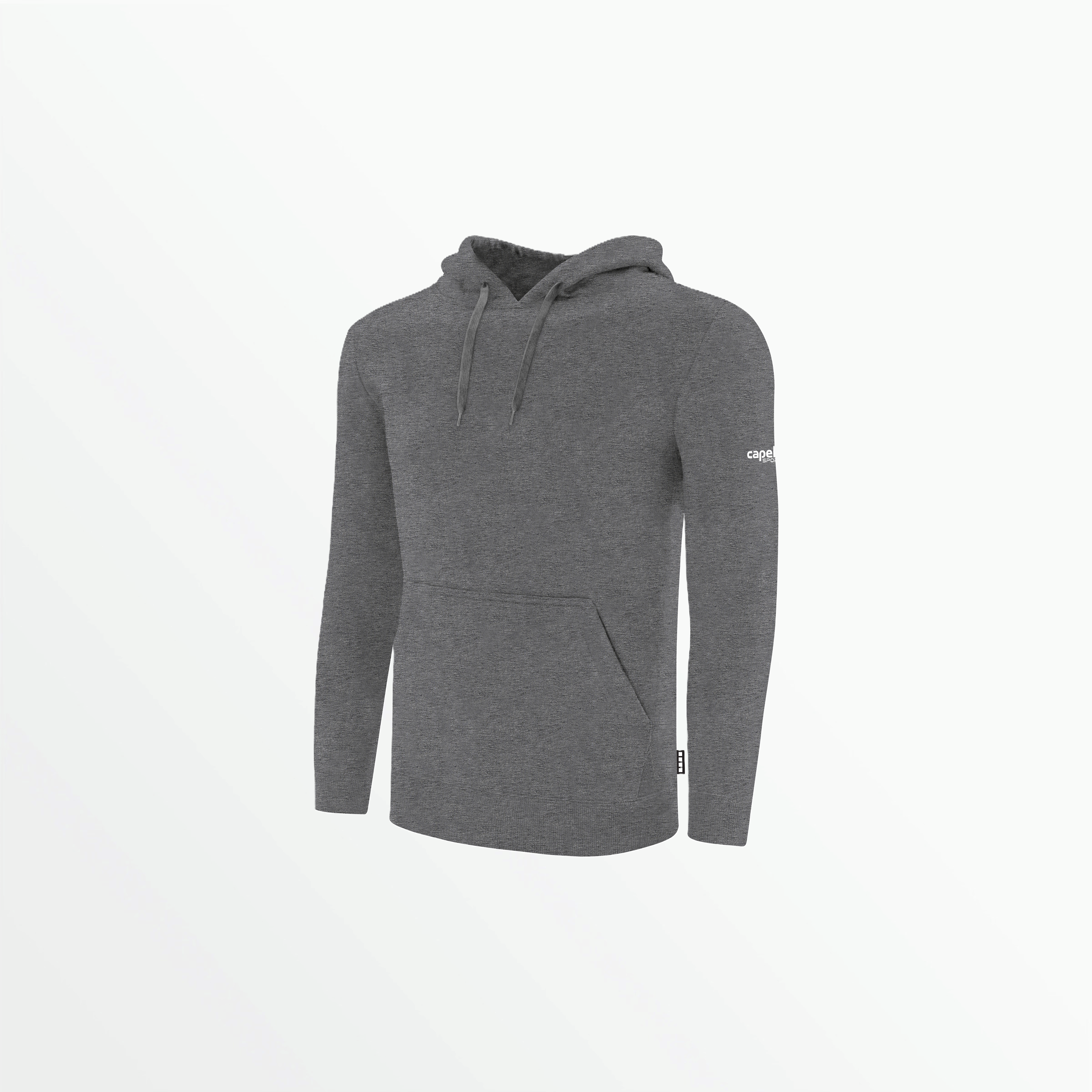 BASICS fleece pullover hoodie w/ sleeve logo