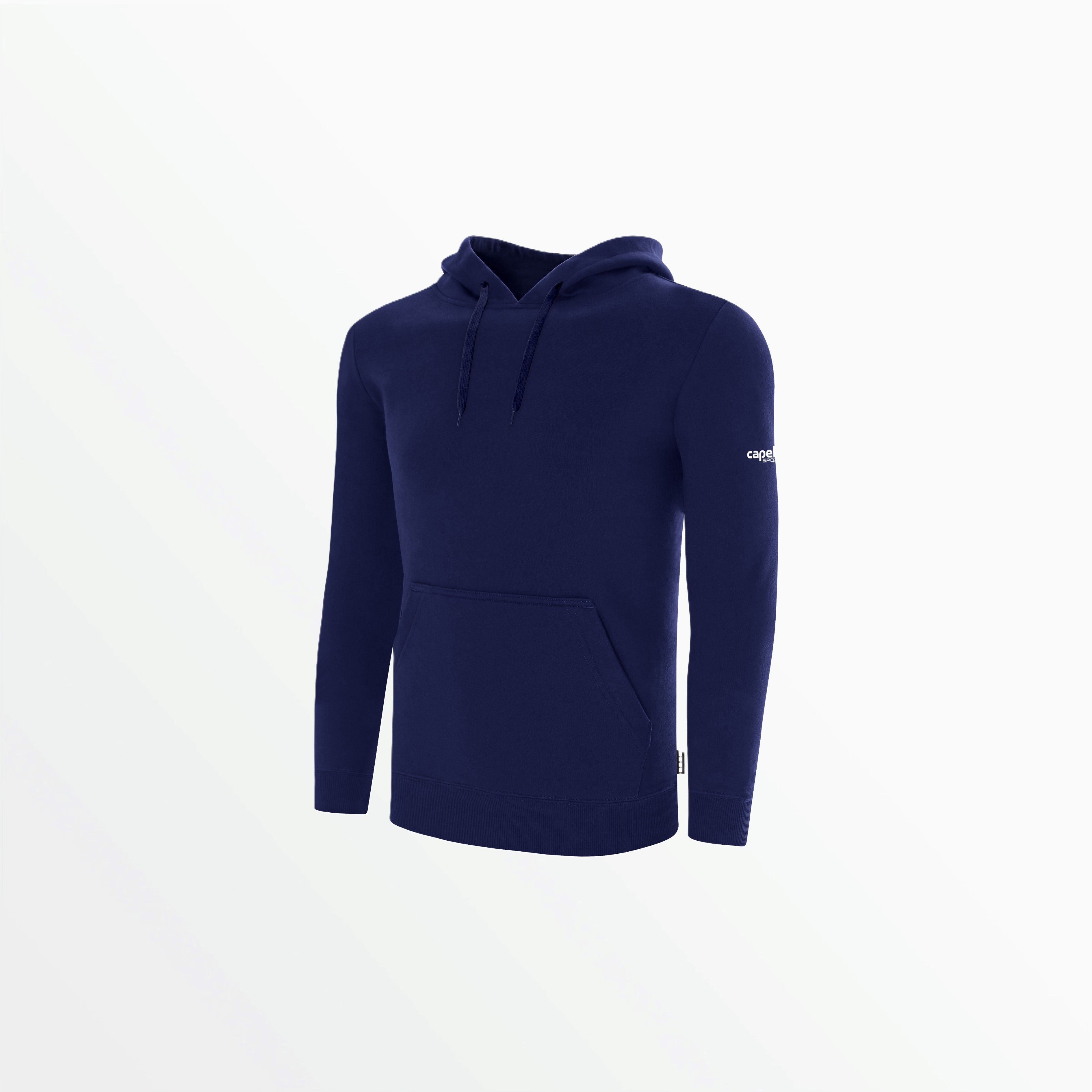 BASICS fleece pullover hoodie w/ sleeve logo