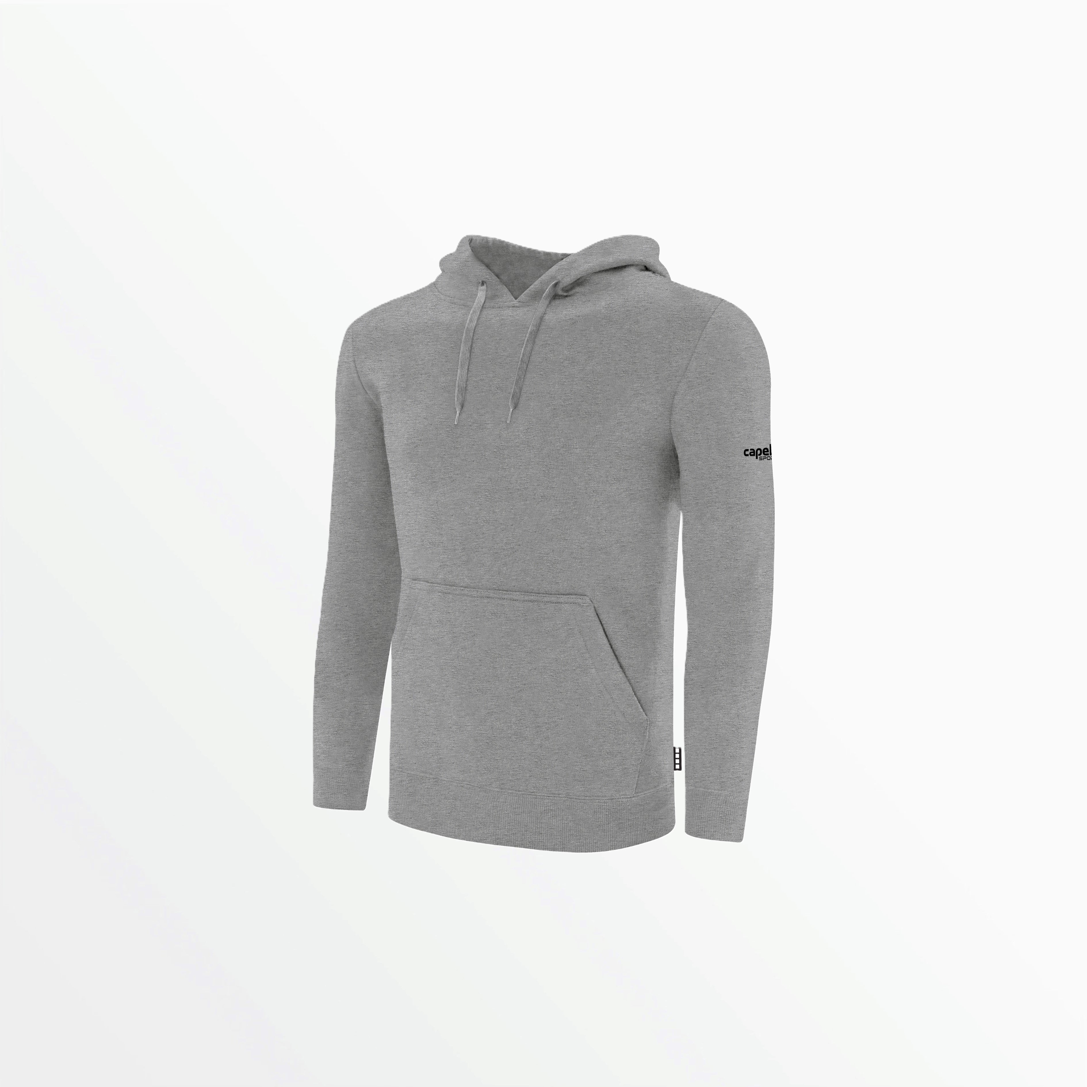 BASICS fleece pullover hoodie w/ sleeve logo