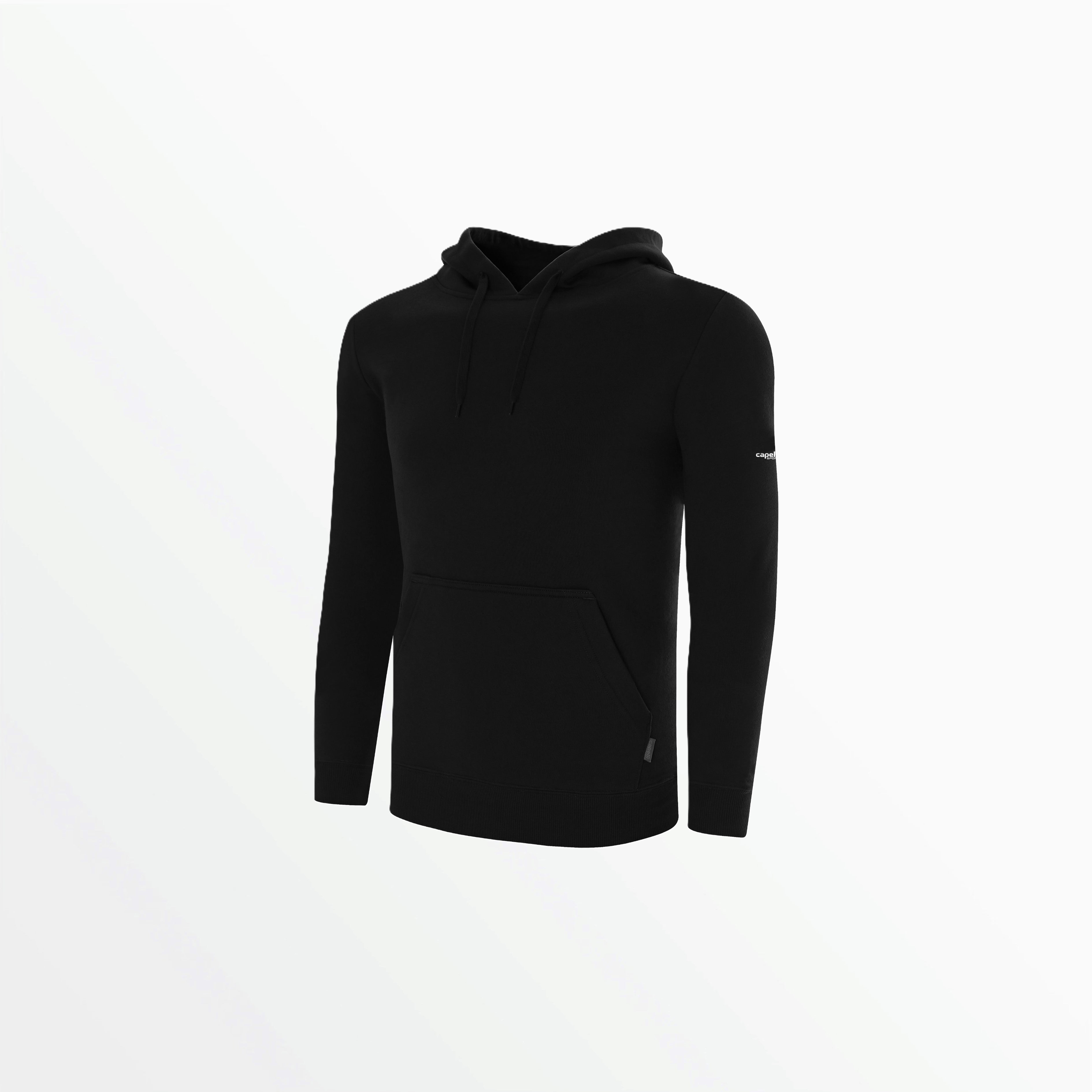 BASICS fleece pullover hoodie w/ sleeve logo