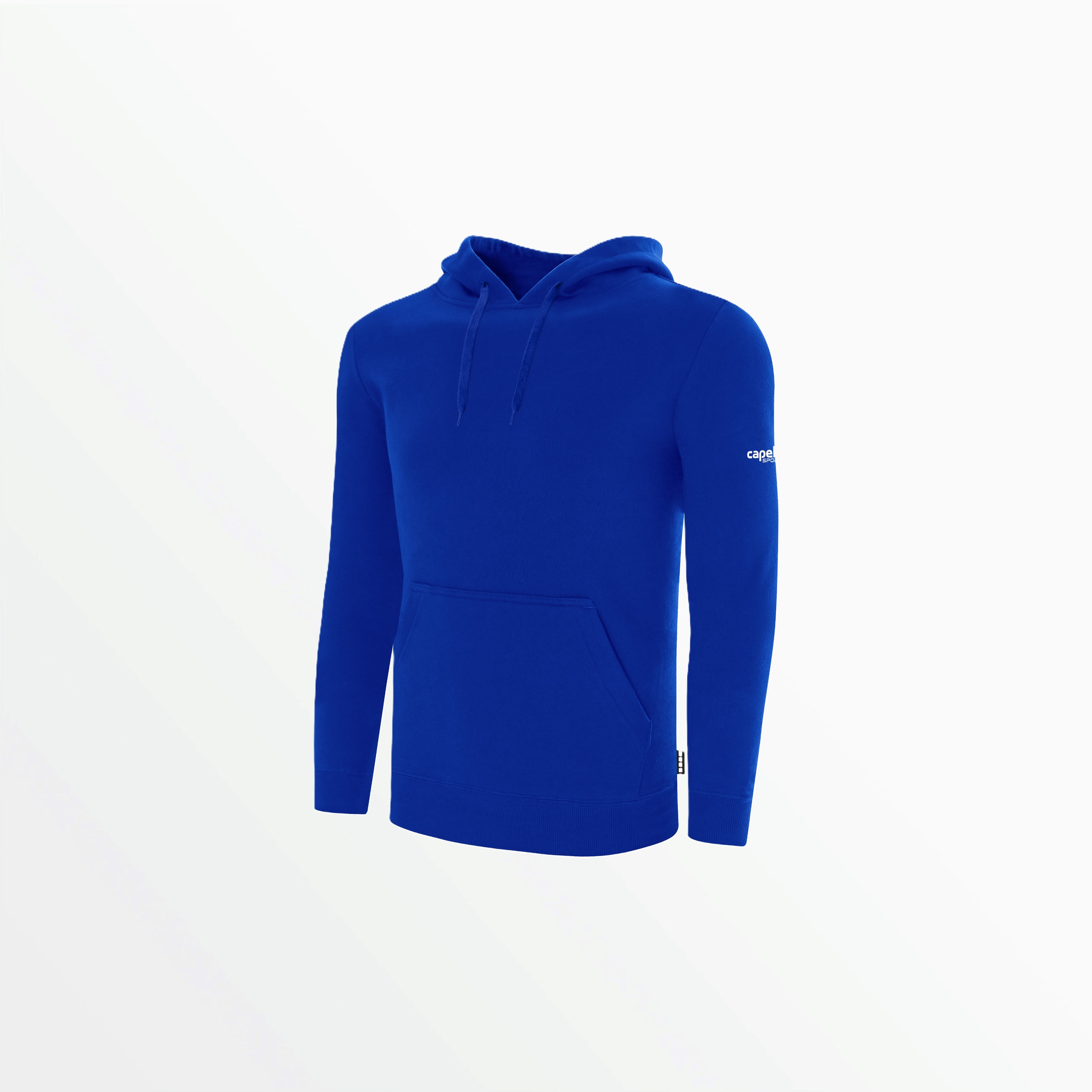 BASICS fleece pullover hoodie w/ sleeve logo
