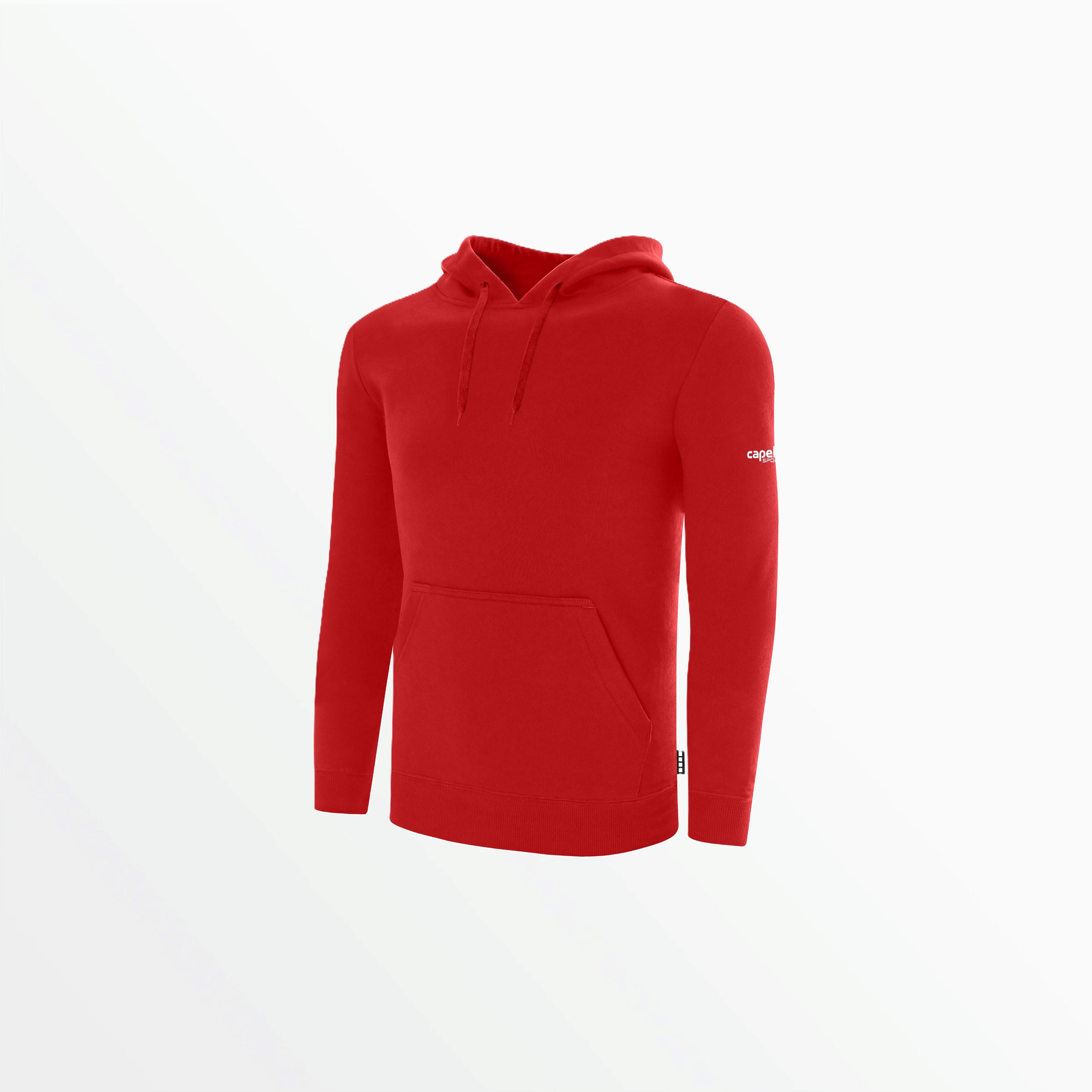 BASICS fleece pullover hoodie w/ sleeve logo